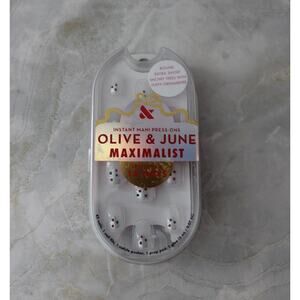 Olive & June Press On Maximalist Snowy Trees Puffy Ornament Extra Short Round
